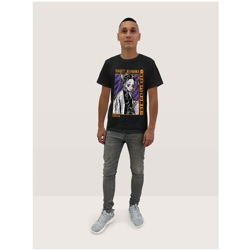 фото Футболка мужская черная из хлопка аниме demon slayer шинобу кочо - 40156 будь на стиле