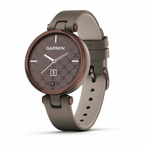 Смарт часы Garmin LILY темно-бронзовый безель корпус цвета Paloma и итальянский кожаный ремешок 3800000₽