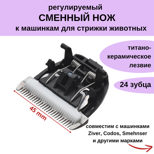 Регулируемый сменный ножевой блок для машинки для животных