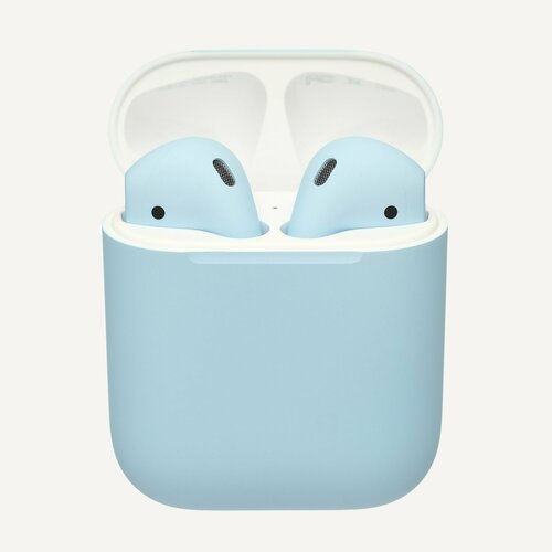 Беспроводные наушники Apple AirPods 2 2-го поколения Lightning без беспроводной зарядки чехла custom голубые 17990₽