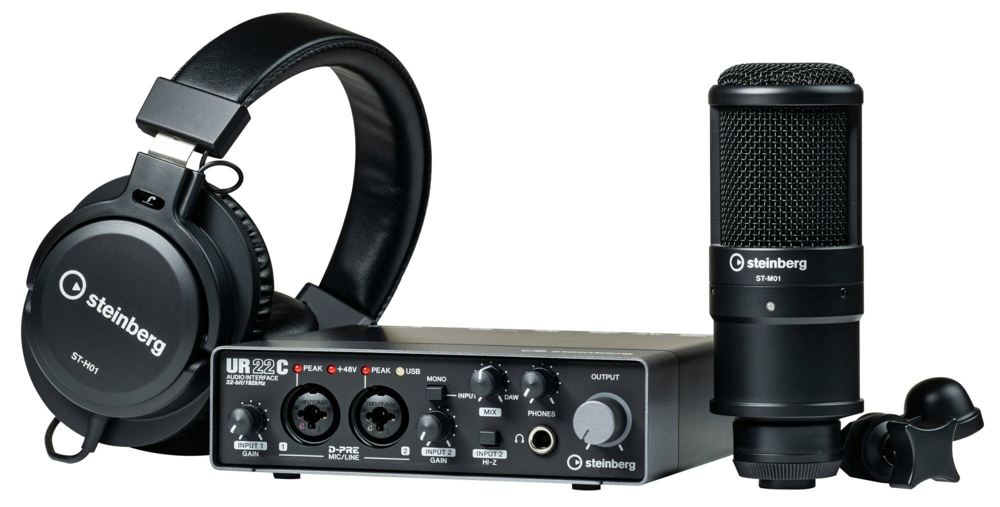 Комплект для звукозаписи STEINBERG UR22C Recording Pack (для подкастов/ интервью/ live стриминга) — фото 1