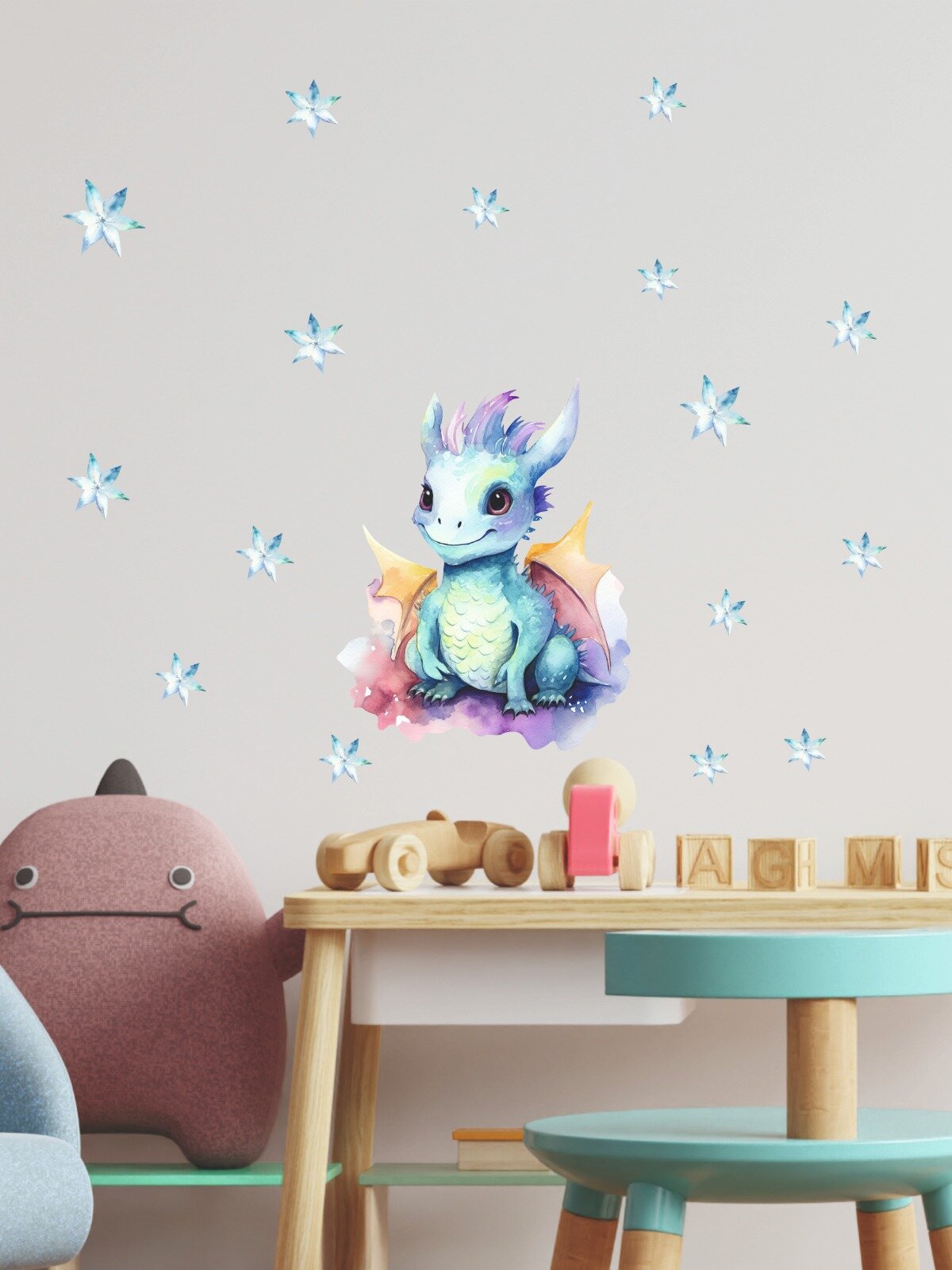 Наклейки на стену Дракон и звезды Lisadecor
