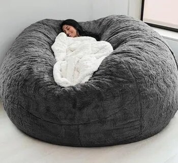 Кресло-мешок Диван, Замша искусственная, Оксфорд 600, Размер XXXL, серый