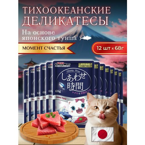 Влажный корм для кошек Japan Premium Pet японский тунец бонито 12 шт х 68г