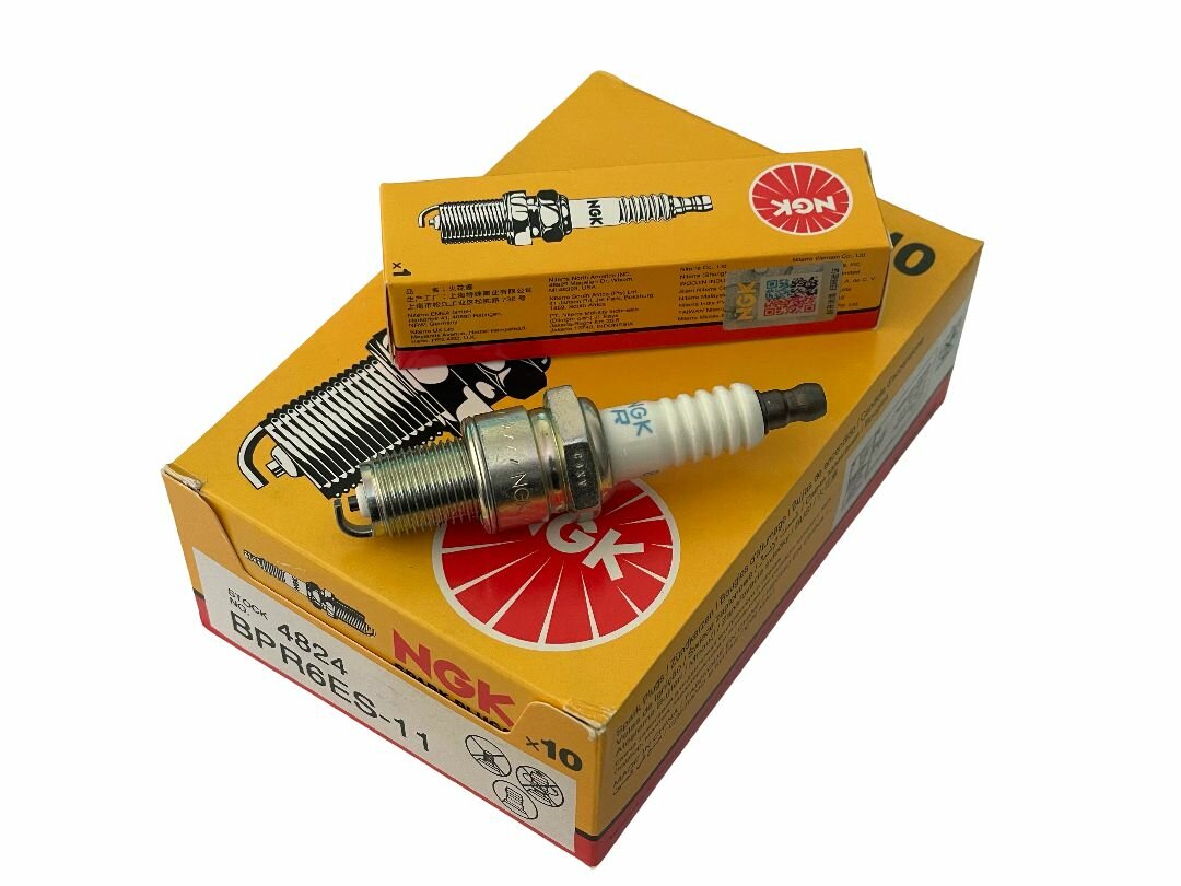 Свечи зажигания NGK BPR6ES-11 4824 (Оригинал 100%), 4шт