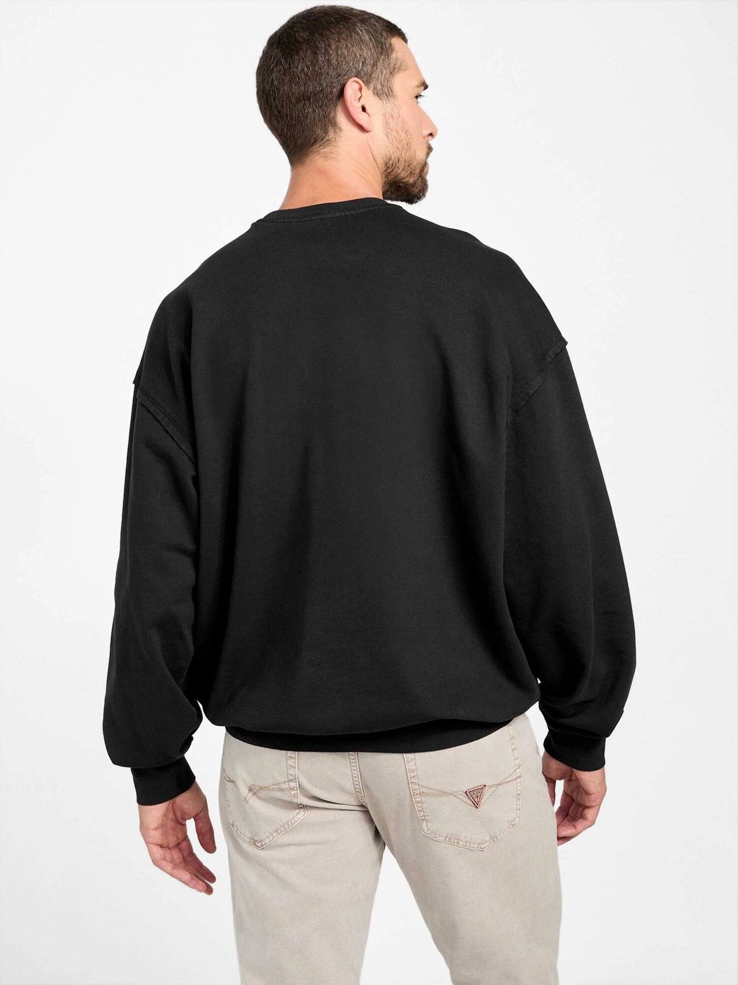 Джемпер GUESS LASI CN SWEATSHIRT, размер M, черный — фото 1