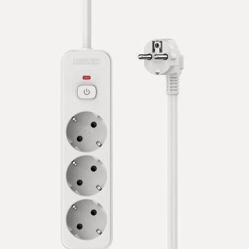 Изображение товара Сетевой фильтр Perfeo "REAL HOME" 3,0м, 3 розетки, 16А, 3500 Вт, тройная защита, белый.
