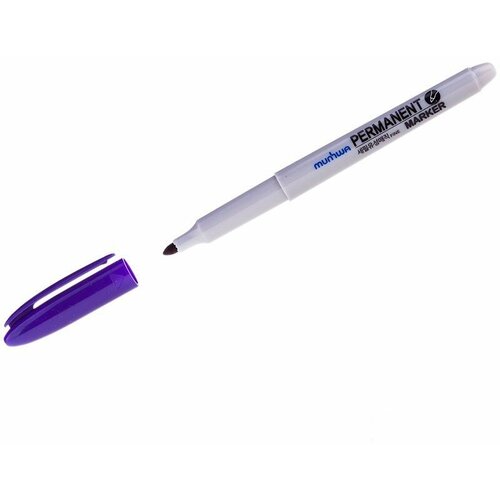 Маркер перманентный (нестираемый) MunHwa (1.5мм, круглый наконечник, фиолетовый) 12шт. (FPM-09) маркер перманентный нестираемый munhwa 1 5мм круглый наконечник фиолетовый fpm 09 12шт
