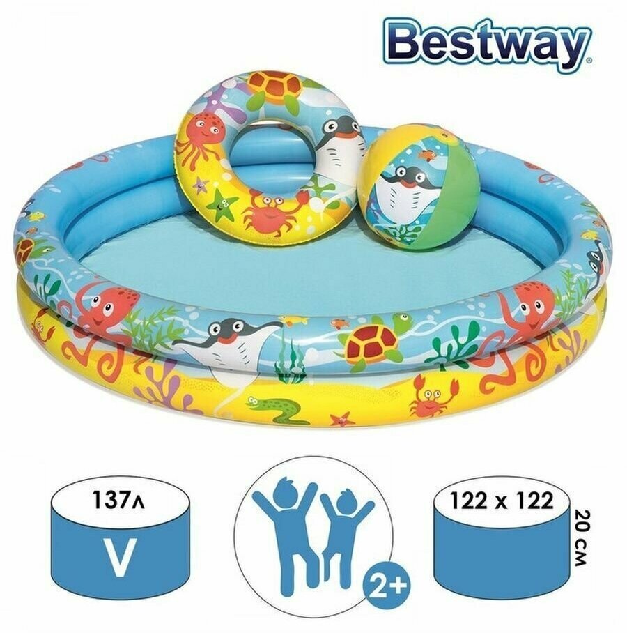 Детский бассейн Bestway Splash and Play 51092, 122х20 см - фотография № 4