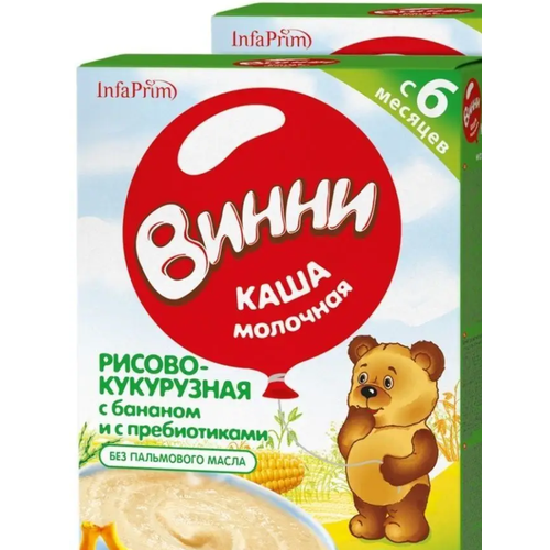 Винни Каша рисовая с кукурузой, 2 шт по 200 гр