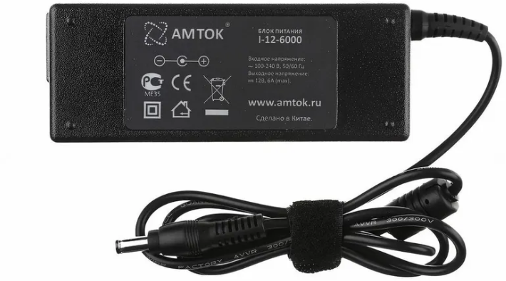 Блок питания AMTOK I-12-6000, 12 В / 6 A, 5.5*2.5