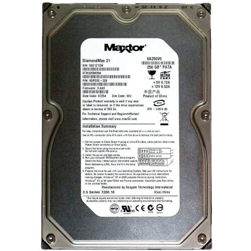 Жесткий диск Maxtor STM3250820A 250Gb 7200 IDE 35 HDD 648500₽