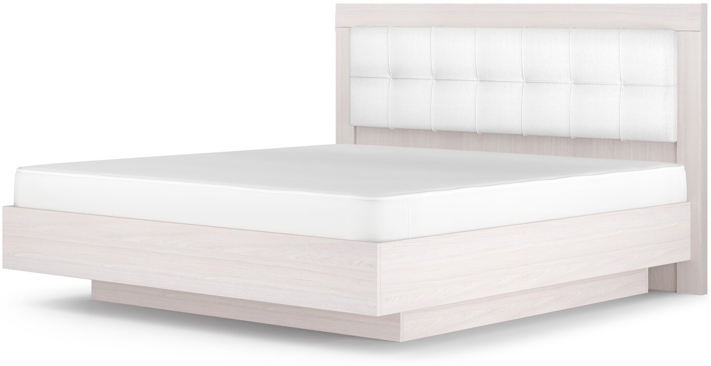Кровать с подъемным основанием 160х200 с мягкой спинкой белая Парма Нео Кураж