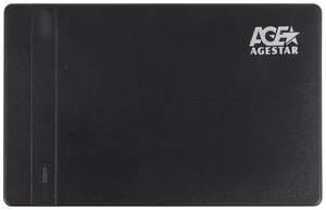 Внешний корпус для HDDSSD AgeStar 3UB2P3 SATA III USB3.0 пластик черный 2.5"