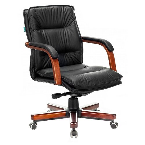 фото Компьютерное кресло бюрократ t-9927walnut-low для руководителя, обивка: натуральная кожа, цвет: светло-коричневый