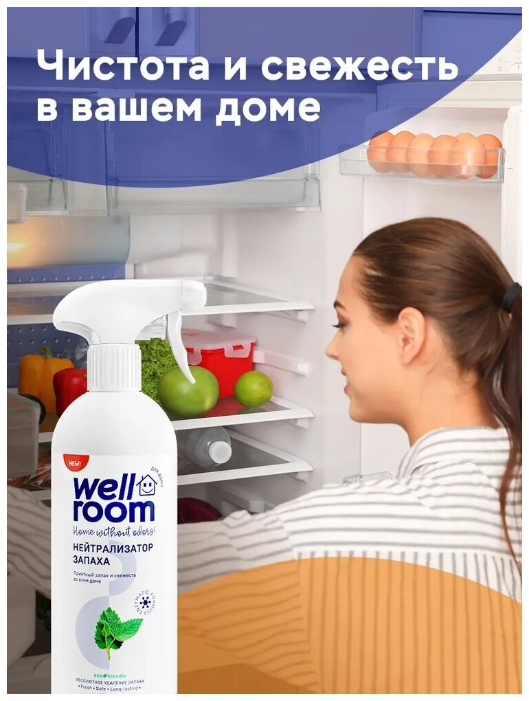 Нейтрализатор запаха Wellroom мята, 500 мл