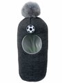 Зимняя шапка шлем ЛапсиПапси 9203 / 80F темно-серый с меховым помпоном 100% шерсть