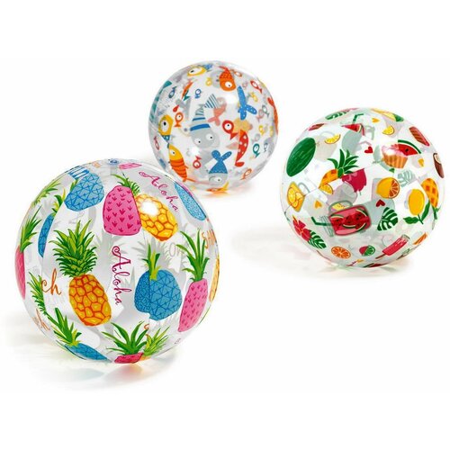 Мяч надувной INTEX 51см Lively Print Balls(от3х лет) цветной