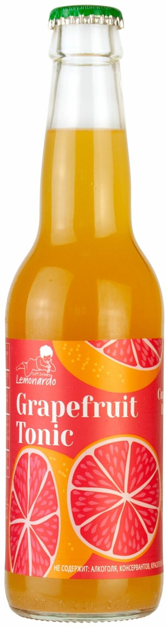 Напиток газированный "Тоник питьевой грейпфрут" без сахара / Lemonardo Grapefruit Tonic, стеклянная бутылка 330 мл. 12шт - фотография № 2