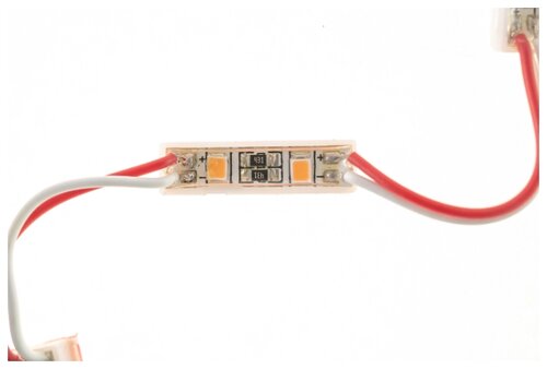 Светодиодный модуль нелинзованный SMD 2835, 2 LED, 12 В, 0.3 Вт, IP67, розовый