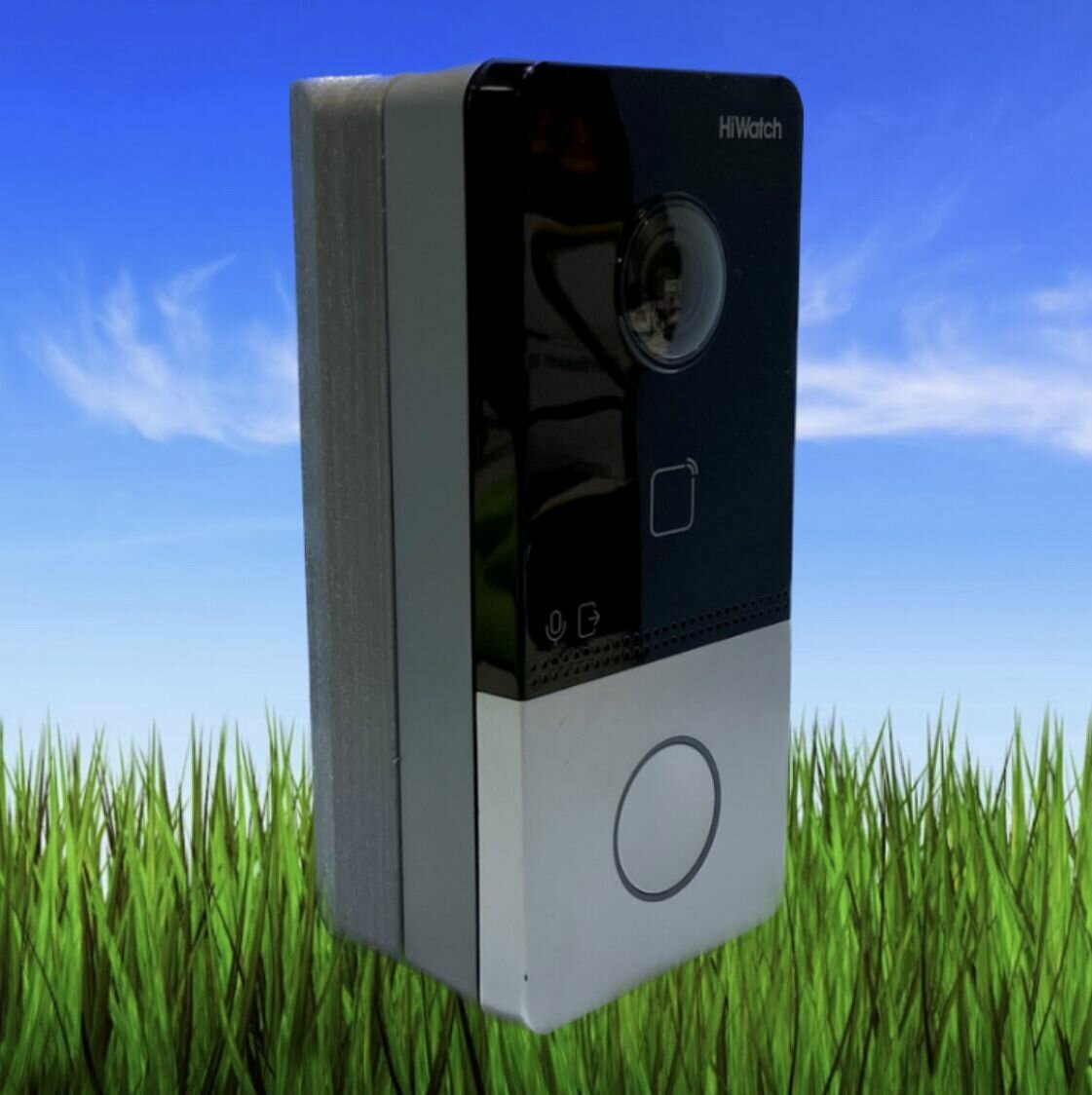 фото Монтажный уголок (кронштейн) для вызывной панели домофона HIWATCH HIKVISION (левая сторона)(серый)