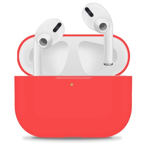 фото Силиконовый чехол для airpods pro / аир подс про противоударный ультратонкий матовый (красный) life style