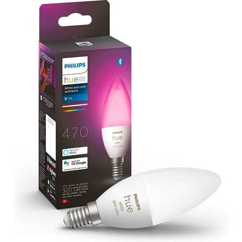 Умная лампа Philips Hue White and Color Ambiance Bluetooth E14 6,5Вт 470Лм 2200-6500K (929002294204)