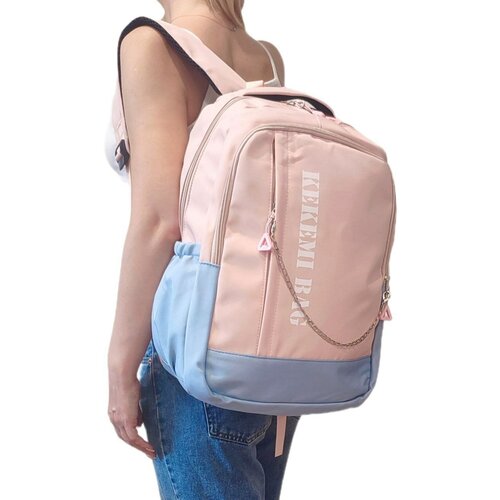 фото Школьный, городской рюкзак, цвет нежно розовый с голубым китай