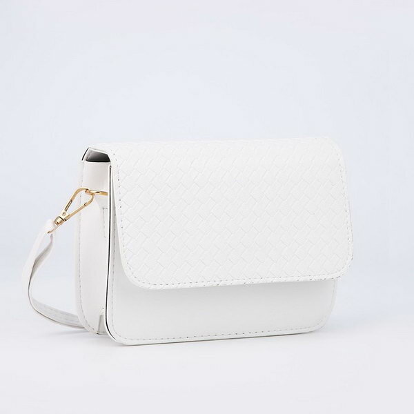 фото Сумка детская на молнии, длинный ремень, цвет белый