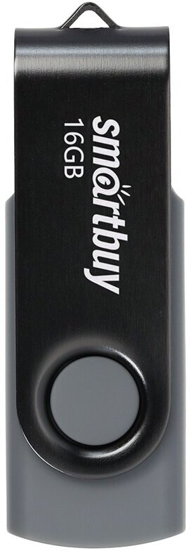 Флеш-накопитель SmartBuy "Twist", 16 GB, USB 2.0, Flash Drive, черный (SB016GB2TWK)