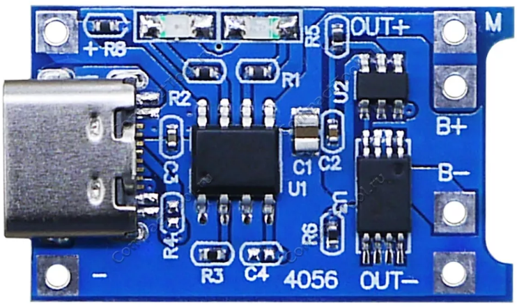 Контроллер заряда Li-Ion аккумуляторов TP4056 Type-C с защитой