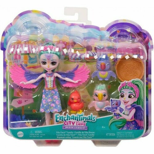 Кукла Mattel Enchantimals Семейство зябликов Филии Финч, арт. HKN15 игровой набор enchantimals кукла зяблик филии финч и 3 птенца mattel [hkn15 gjx43]