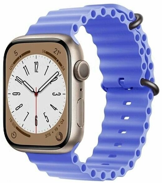 Ремешок для смарт-часов Apple Watch Series 1 2 3 4 SE 5 6 7 8 силиконовый дайверский океан Ocean Band 38/40/41 мм сиреневый лавандовый
