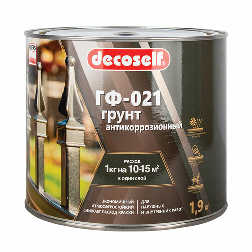 Пуфас Грунт ГФ-021 красно-коричневая Decoself (1,9кг) super maler грунт гф 021 красно кор 20кг лк 00005636