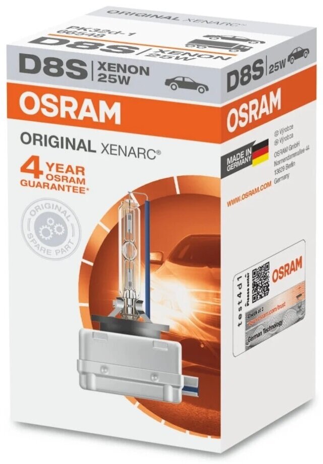 Лампа автомобильная ксеноновая OSRAM Xenarc Original 66548 D8S 40V 25W 4500K 1 шт.