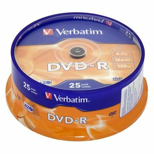 dvd r 4 7гб 120мин verbatim 43521 ve10 – verbatim – 11 020 063 – 0023942435211 Оптический диск DVD-R Verbatim 4.7ГБ 16x, 25шт, cake box [43522]