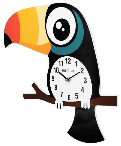 Часы детские настенные KETT-UP DESIGN ZOO KU048.4, Тукан, многоцветный