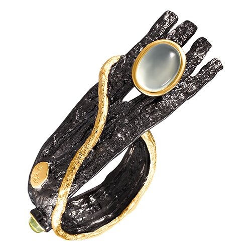 фото Element47 кольцо из серебра 925 пробы с пренитами и перидотами yr0086_ko_pd_ph_001_bj, размер 18.5