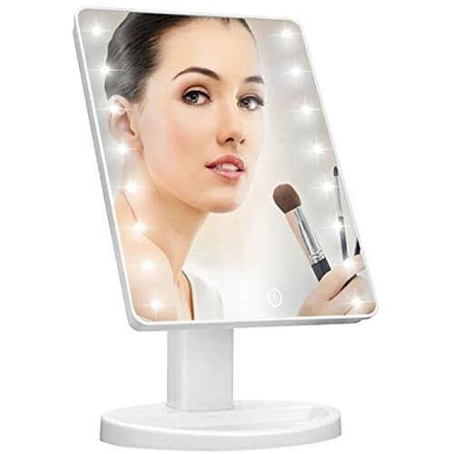 Косметическое зеркало с подсветкой /Large Led Mirror 22L/стильное/элегантное/настольное зеркало/TDK-015-22L/белый