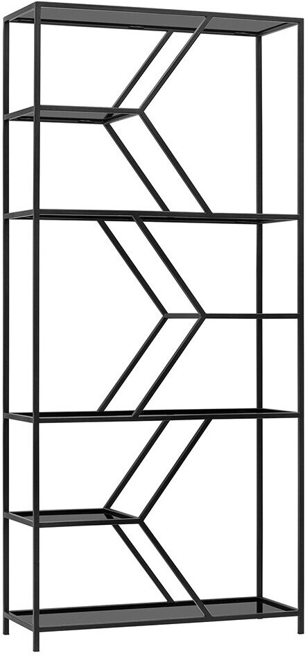 Стеллаж MALTA MINI, черный, тонированное стекло, 1750x800x300 - фотография № 6