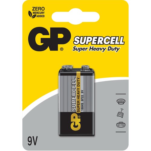 Батарейки солевые GP GP1604S-2S1 Supercell 6F22 крона 9В 10шт батарейка gp supercell mn1604 6f22 крона солевая 10 штук в упаковке