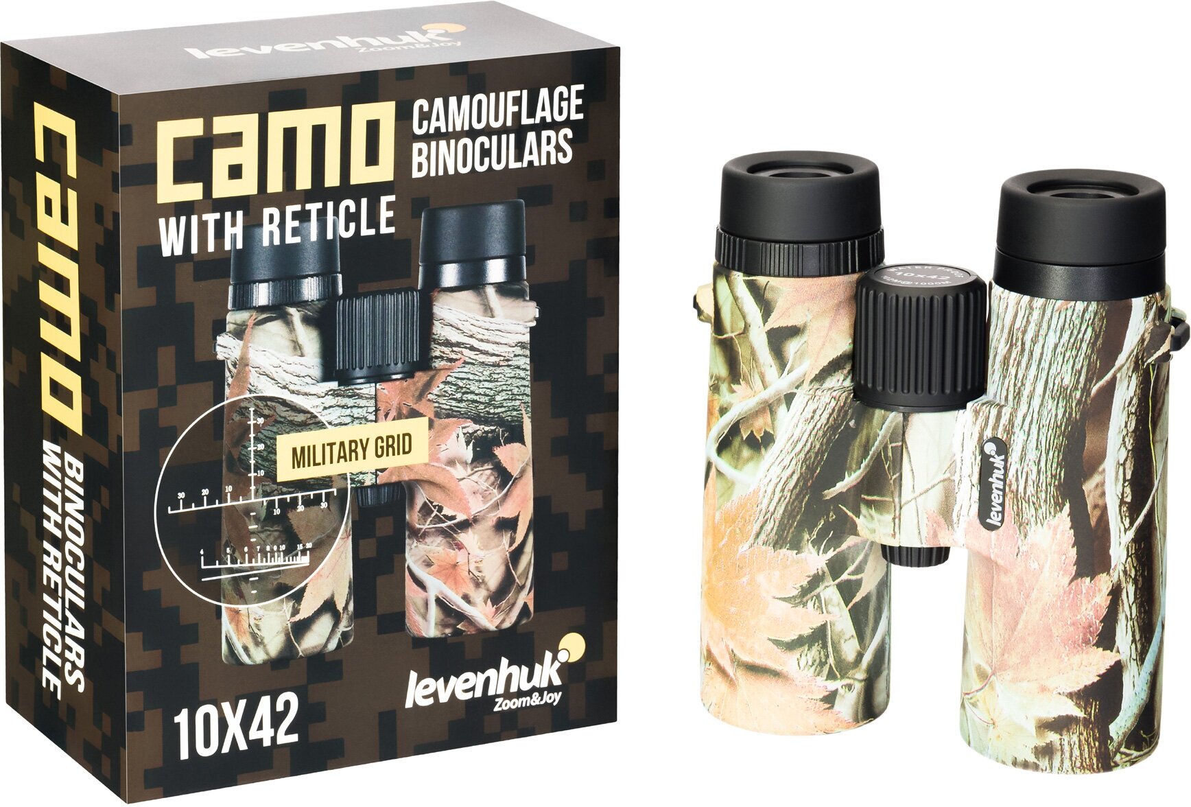 Levenhuk (Левенгук) Бинокль Levenhuk Camo Rind 10x42 с сеткой