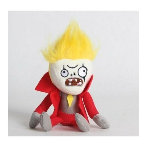 Мягкая игрушка - брелок Зомби в красном костюме и желтыми волосами Растения против зомби