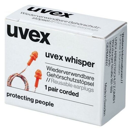 Вкладыши uvex Whisper 2111201, 1 пар оранжевый