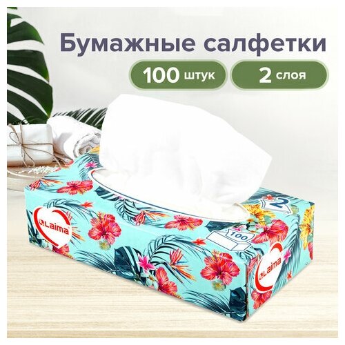 Комплект 35 шт Салфетки косметические 100 штук в картонном боксе 2-слойные LAIMA Everyday 20х20см 113588 4219₽