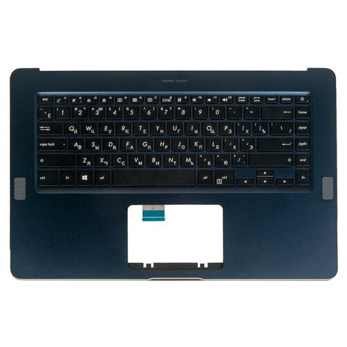 Клавиатура для ноутбука Asus UX550VD-1A с топкейсом темно-синяя с подсветкой 7993₽