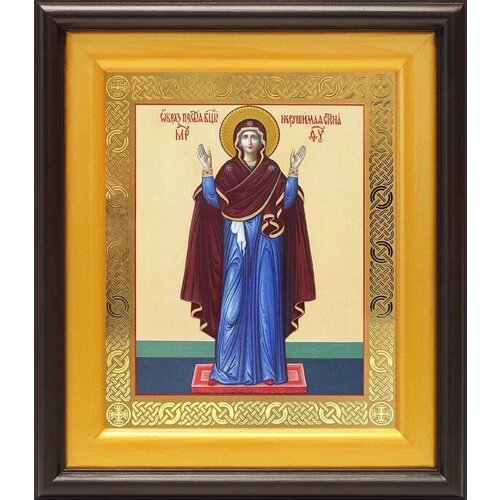 Икона Божией Матери Нерушимая Стена, в широком киоте 21,5*25 см донская икона божией матери в широком киоте 21 5 25 см