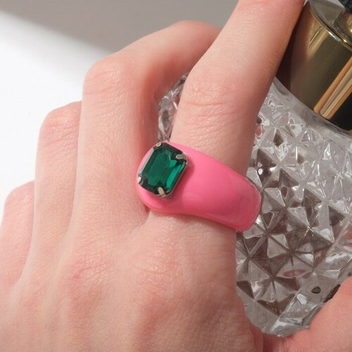 фото Кольцо queen fair, акрил, розовый