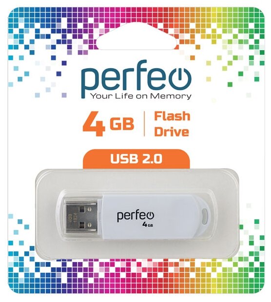 Perfeo USB Drive 4GB C03 White PF-C03W004