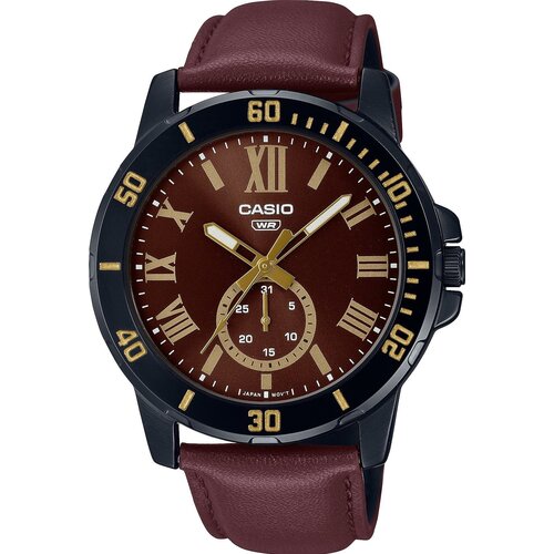 фото Наручные часы casio наручные часы casio mtp-vd200bl-5b, бордовый, серебряный